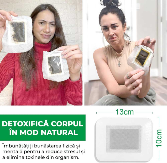 Plasturi Detox pentru Picioare - Detoxifiere, Eliminarea Toxinelor, Somn Linistit, 100% Naturali, 30 buc-big