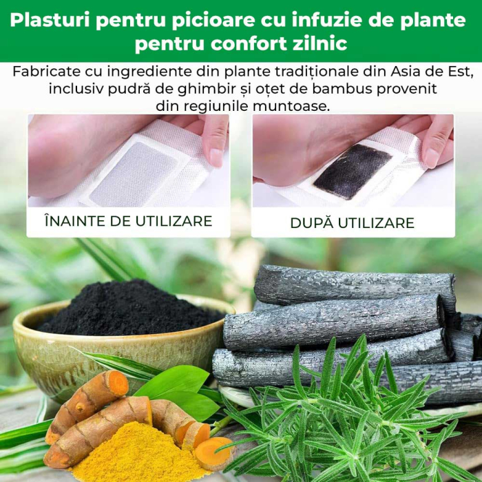 Plasturi Detox pentru Picioare - Detoxifiere, Eliminarea Toxinelor, Somn Linistit, 100% Naturali, 30 buc-big