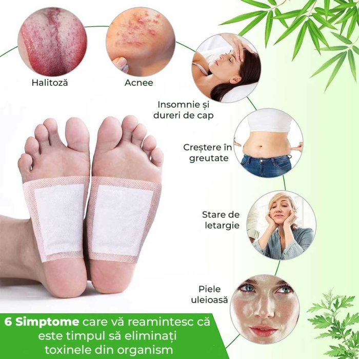 Plasturi Detox pentru Picioare - Detoxifiere, Eliminarea Toxinelor, Somn Linistit, 100% Naturali, 30 buc-big
