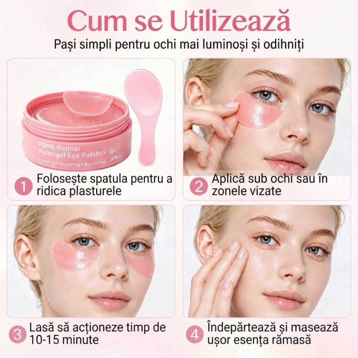 Plasturi Hidrogel pentru Ochi cu PDRN, Retinal si Niacinamide, 60 buc (30 perechi)-big