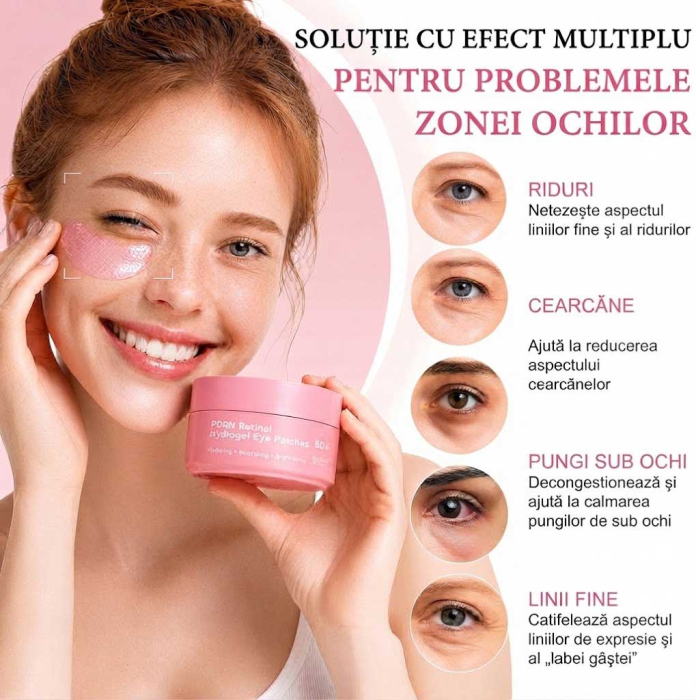 Plasturi Hidrogel pentru Ochi cu PDRN, Retinal si Niacinamide, 60 buc (30 perechi)-big