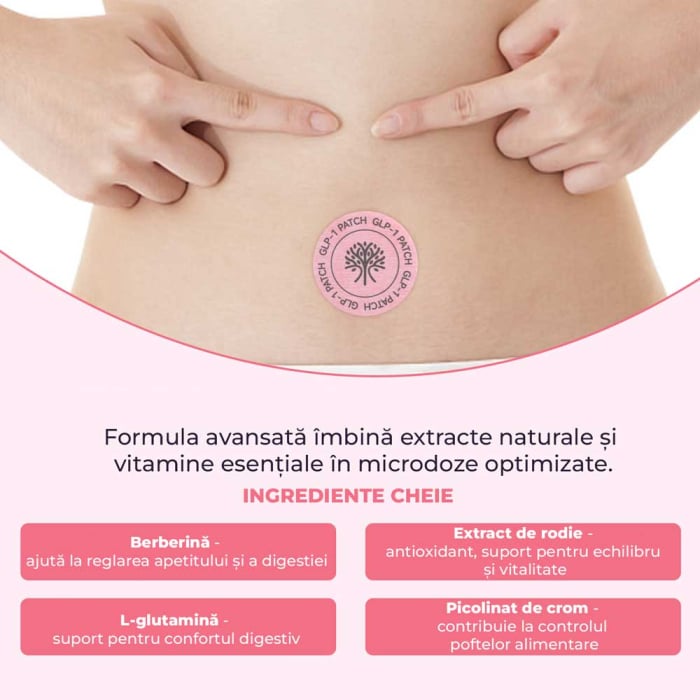 Plasturi Naturali GLP-1 pentru Slabit, Controlul Apetitului, Reducerea Poftelor si Metabolism Accelerat, 30 buc-big