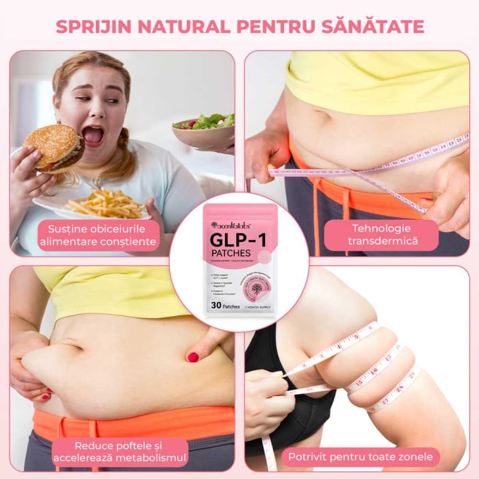 Plasturi Naturali GLP-1 pentru Slabit, Controlul Apetitului, Reducerea Poftelor si Metabolism Accelerat, 30 buc-big