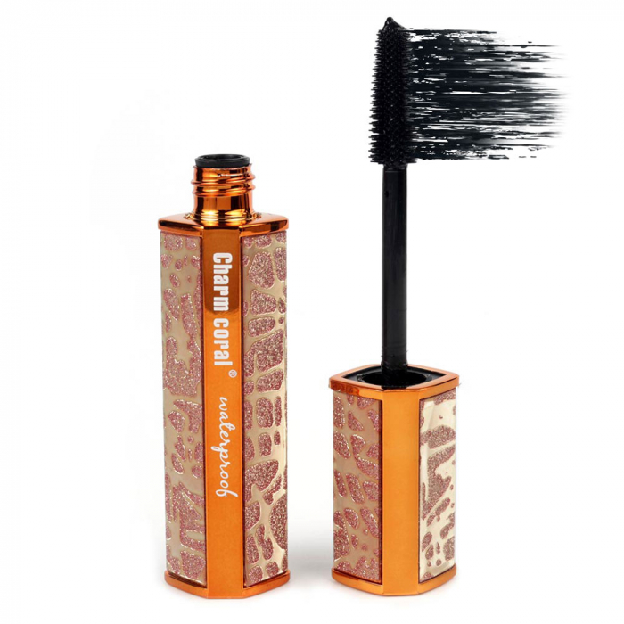 Rimel pentru volum 4D Charm Coral Waterproof Mascara, Negru Intens, Bronze Diamonds, 10 ml