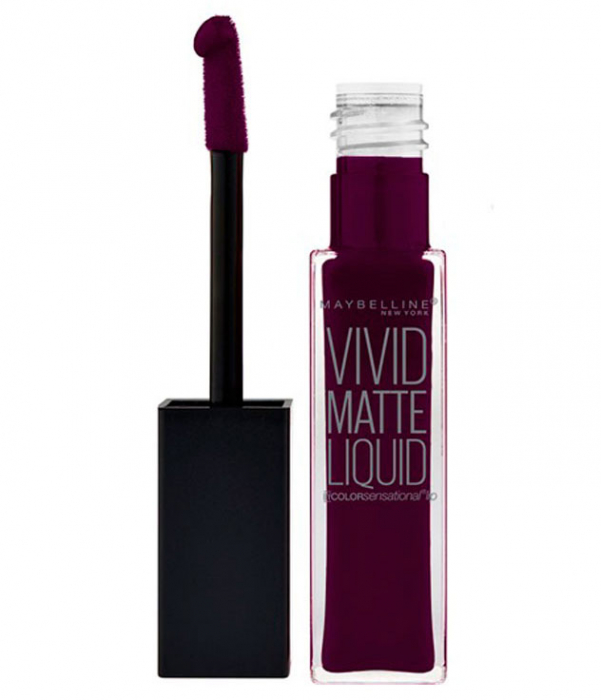 Ruj lichid mat Maybelline New York Color Sensational Vivid Matte Liquid, 45 Possessed Plum, 8 ml-big