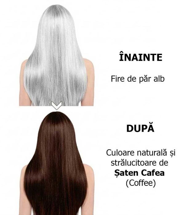 Sampon Colorant 3 in 1 - Saten Cafea, Acoperire Fire Albe, 500 ml-big