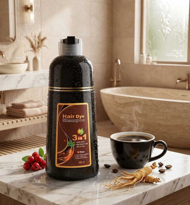 Sampon Colorant 3 in 1 - Saten Cafea, Acoperire Fire Albe, 500 ml-big