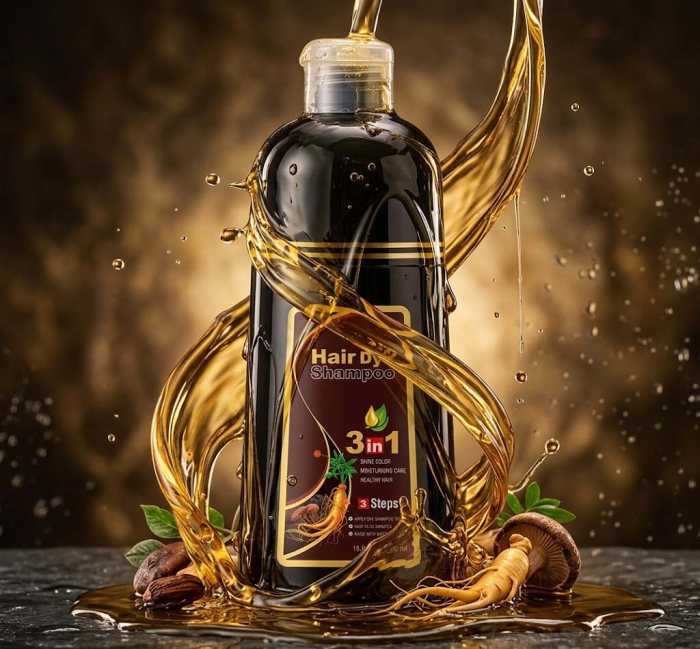 Sampon Colorant 3 in 1 - Saten Castaniu, Acoperire Fire Albe, 500 ml-big