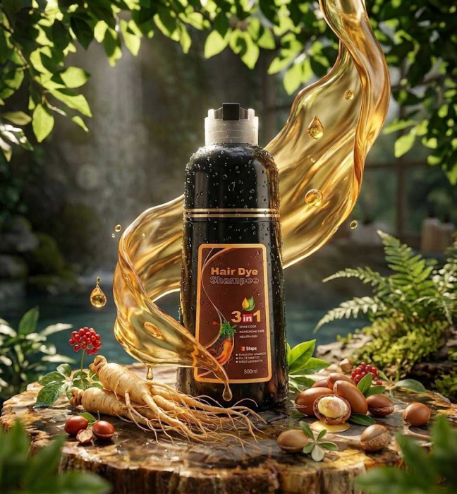 Sampon Colorant 3 in 1 - Saten Inchis, Acoperire Fire Albe, 500 ml-big