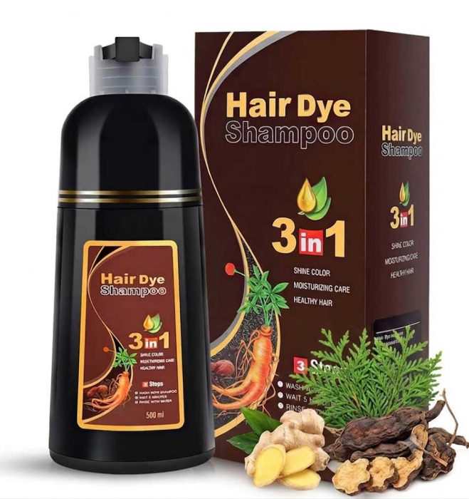 Sampon Colorant Maro Cafea, Acoperire Fire Albe si Regenerare 3 in 1, #4 Coffee, 500 ml-big