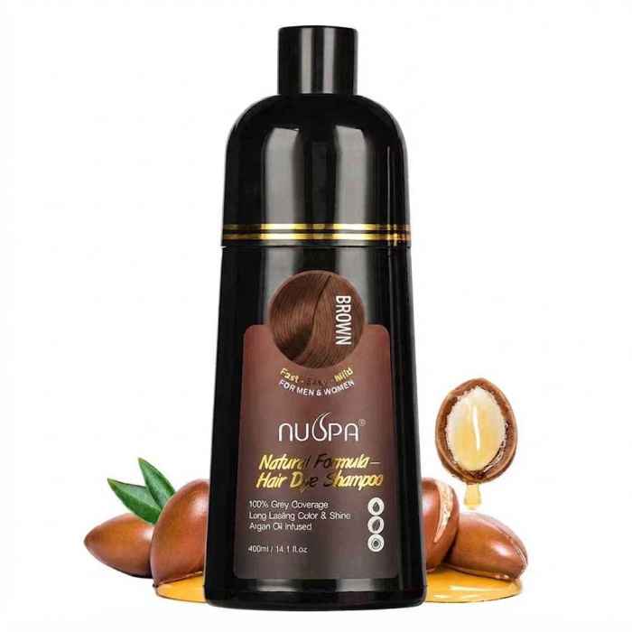 Sampon Colorant Saten, Acoperire 100% a Firelor Albe, Unisex, Infuzat cu Ulei de Argan, 400 ml-big