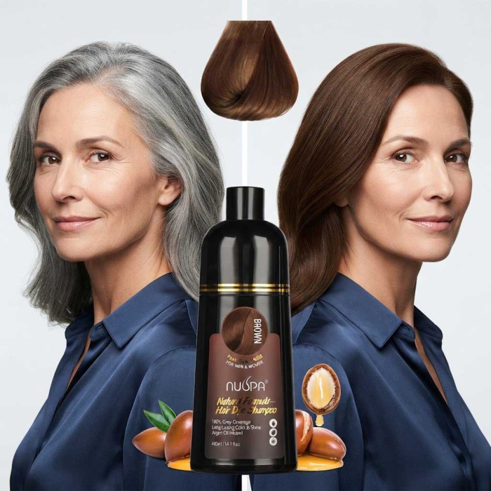 Sampon Colorant Saten, Acoperire 100% a Firelor Albe, Unisex, Infuzat cu Ulei de Argan, 400 ml-big