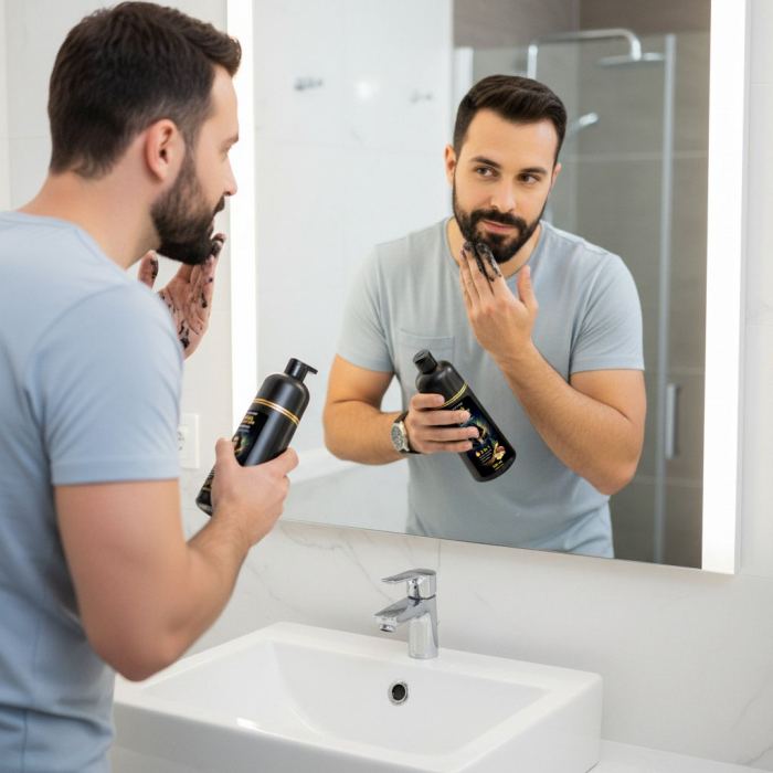 Sampon Colorant NOVA KISS® pentru Vopsirea Parului Negru, 3 in 1, Acoperire Fire Albe, 500 ml-big