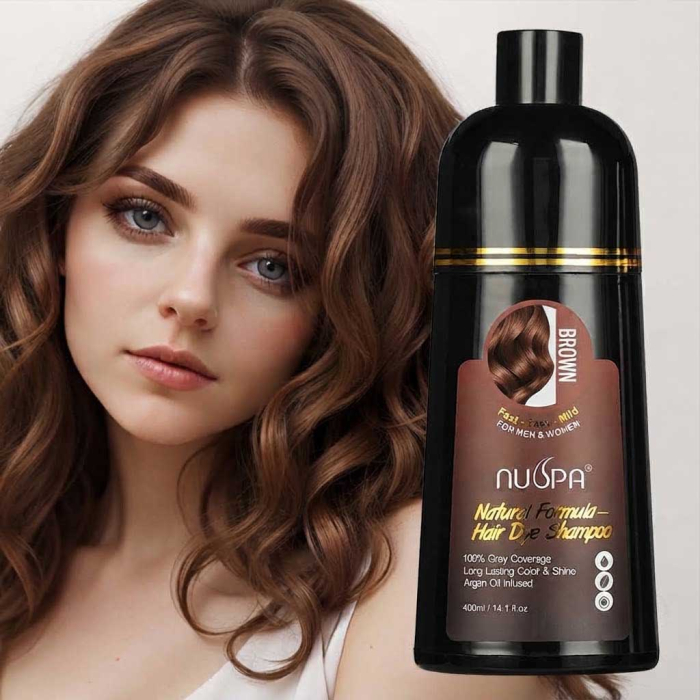 Sampon Colorant Saten, Acoperire 100% a Firelor Albe, Unisex, Infuzat cu Ulei de Argan, 400 ml-big