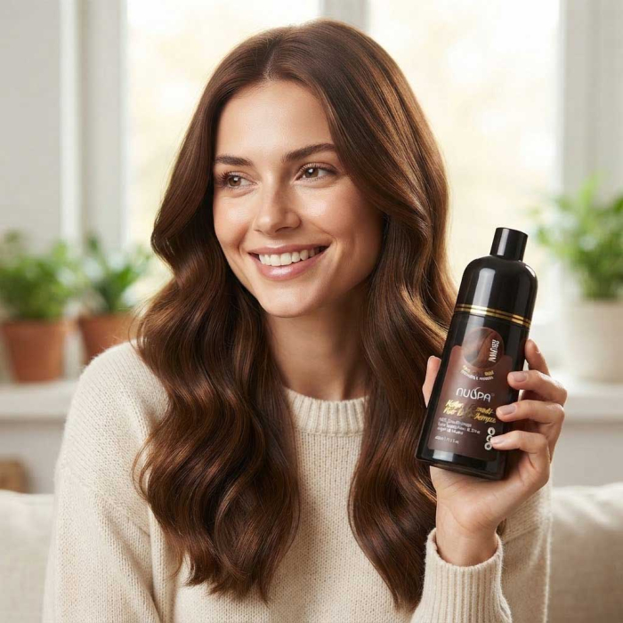 Sampon Colorant Saten, Acoperire 100% a Firelor Albe, Unisex, Infuzat cu Ulei de Argan, 400 ml-big