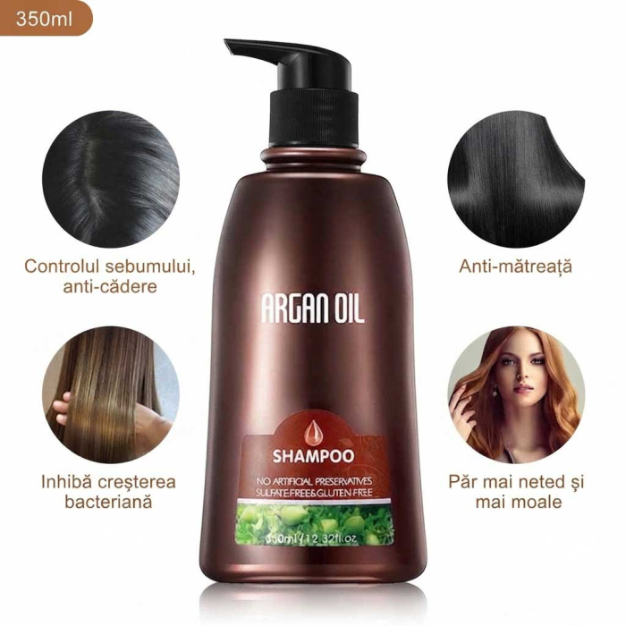 Sampon Reparator cu Ulei de Argan si Keratina pentru Par Deteriorat, 350 ml  -big