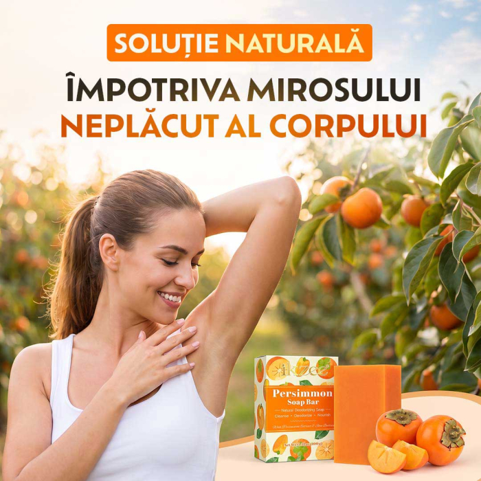 Sapun Natural cu Extract de Kaki impotriva Mirosului Neplacut al Corpului, 100 g-big