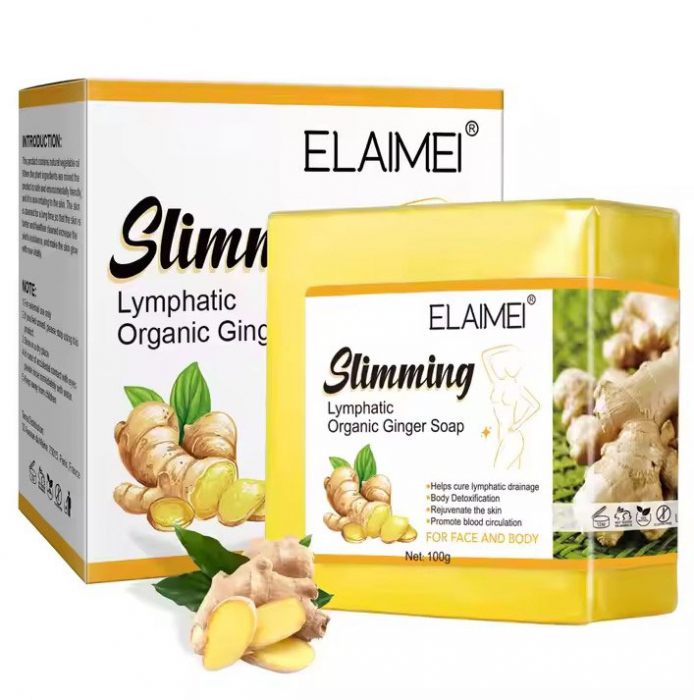 Sapun cu Ghimbir Organic pentru Slabit si Drenaj Limfatic, Efect Detoxifiant, Elaimei, 100 g