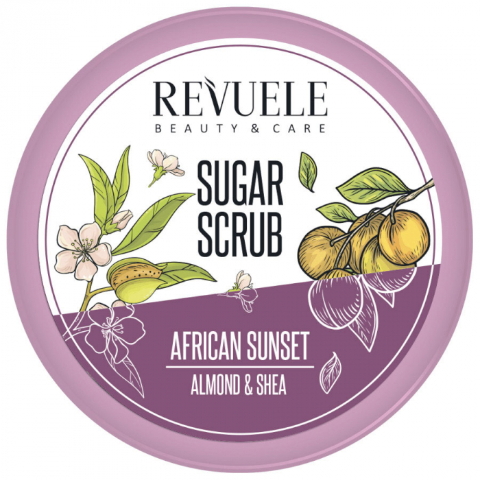 Scrub Cu Zahar Pentru Corp Cu Migdale Si Unt De Shea Revuele African Sunset, 200 Ml