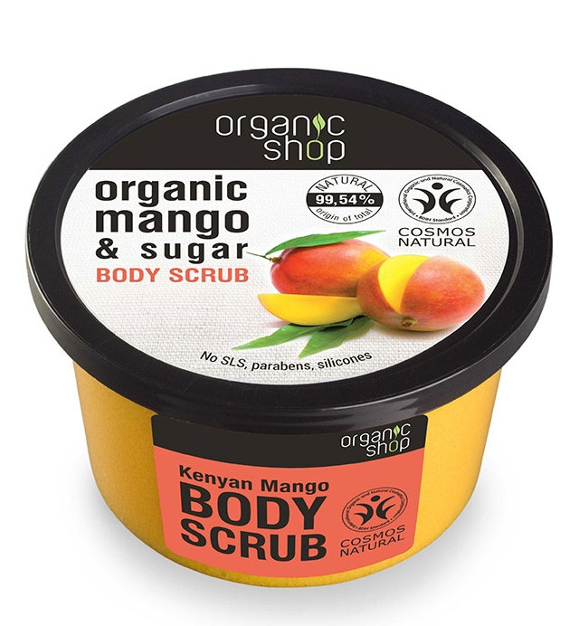 Scrub de corp delicios cu Mango Kenyan si Zahar, Organic Shop Body Scrub, Ingrediente 99.54% Naturale, 250 ml
