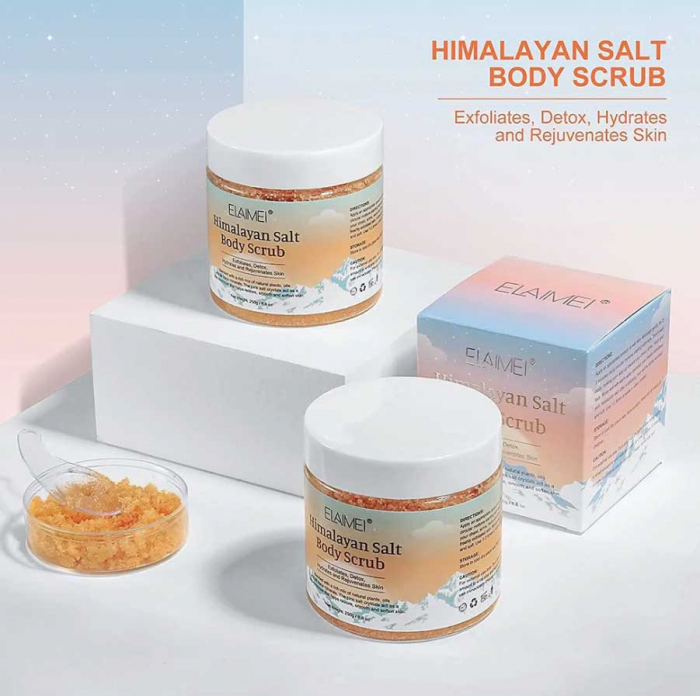 Scrub de Corp Premium cu Sare Himlayana, Efect de minimizare a porilor, Elaimei, 250 g-big