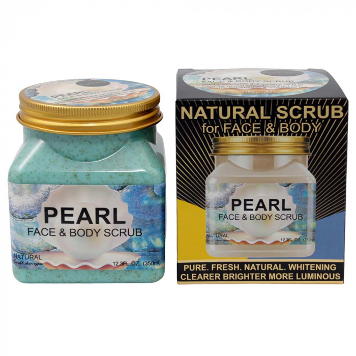 Scrub Natural Cu Extract de Perla pentru Fata si Corp Wokali, 350 ml-big