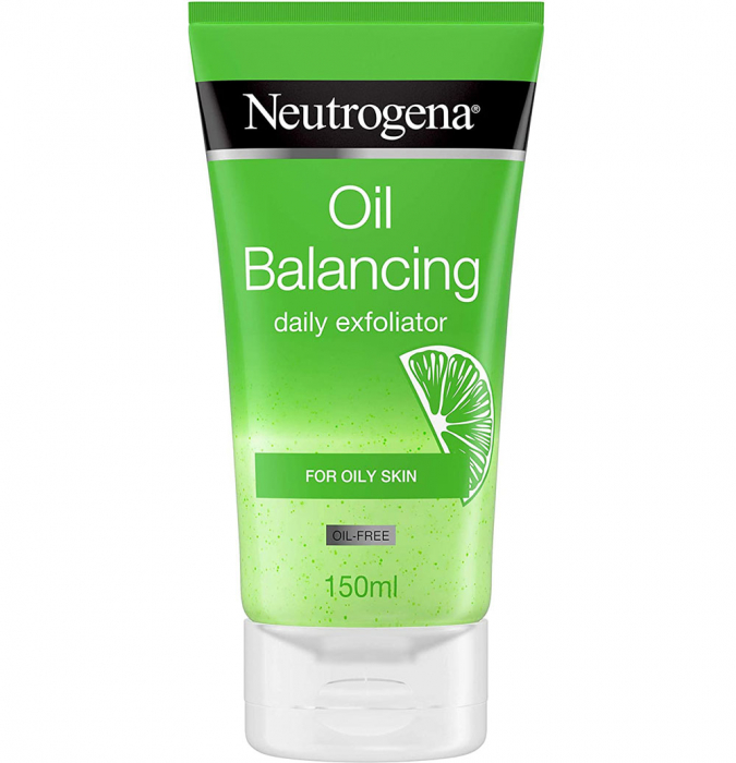 Exfoliant racoritor pentru ten gras cu Lime si Aloe Vera NEUTROGENA Oil Balancing, Efect Matifiant pentru uz zilnic, 150 ml-big