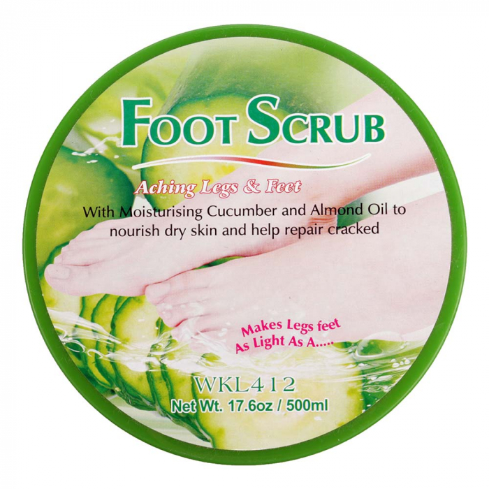 Scrub pentru picioare si talpi cu Castravete si Ulei de Migdale, Ingrediente 100% Naturale, Wokali Foot Scrub, 500 g-big