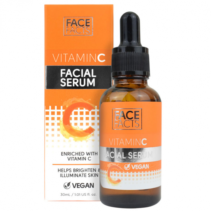 Ser Facial cu Vitamina C si Betaina pentru Luminozitate, Efect Anti-rid, Face Facts, 30 ml-big