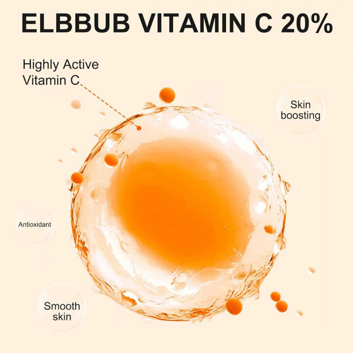 Ser Facial Premium Anti-Rid cu 20% Vitamina C, Efect Antioxidant, Elbbub, 120 ml -big