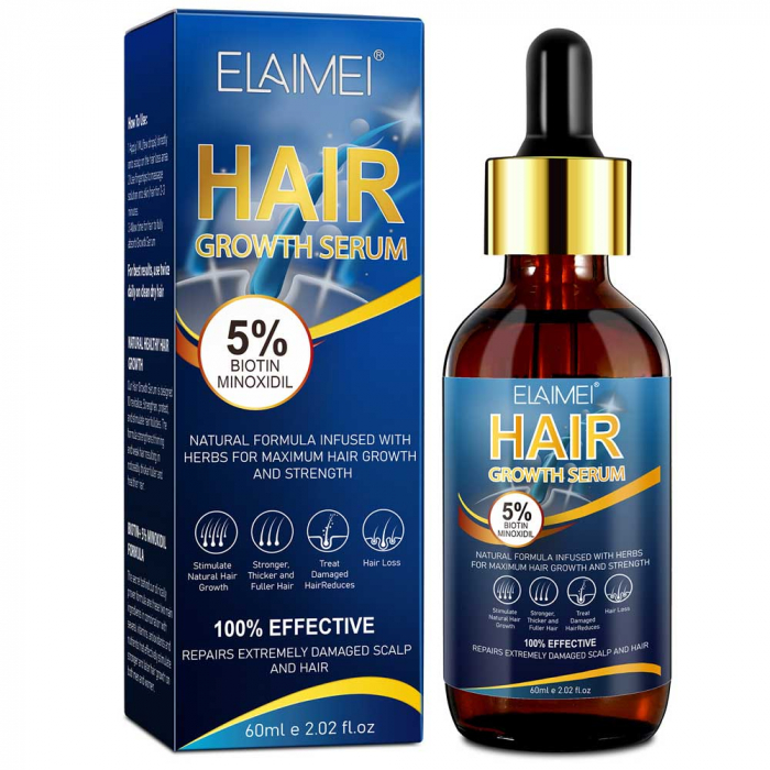 Ser pentru Cresterea Parului cu Minoxidil, Biotina si Extracte din Ierburi, NOVA KISS  , 60 ml