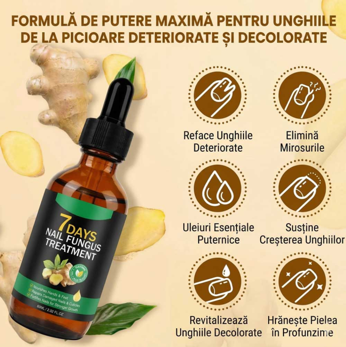 Ser Reparator cu Ghimbir pentru Unghii Deteriorate, Formula Naturala Purificatoare, 60 ml -big