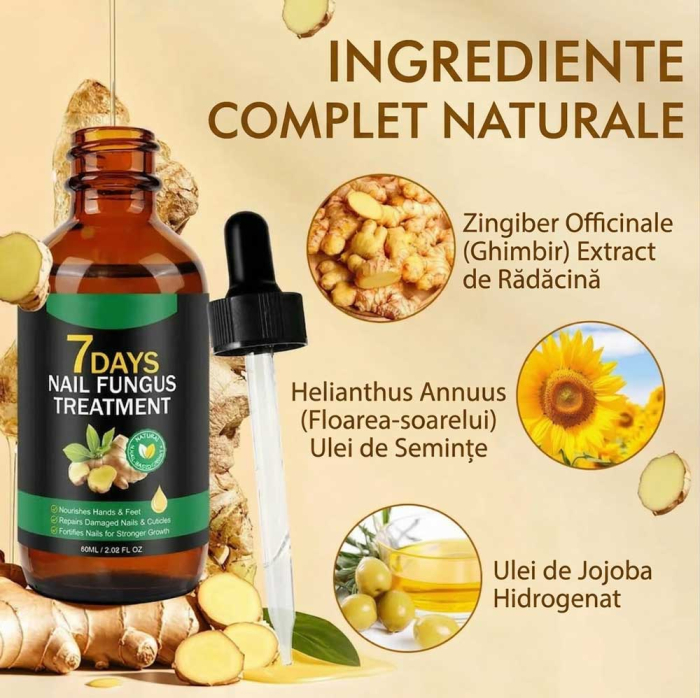 Ser Reparator cu Ghimbir pentru Unghii Deteriorate, Formula Naturala Purificatoare, 60 ml -big