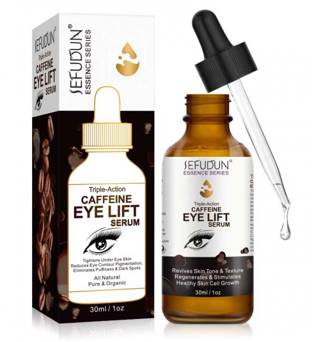 Ser Tratament Premium pentru Ochi cu Cafeina, Anti Cearcane si Pete Intunecate, Efect de Lifting, Sefudun, 30 ml