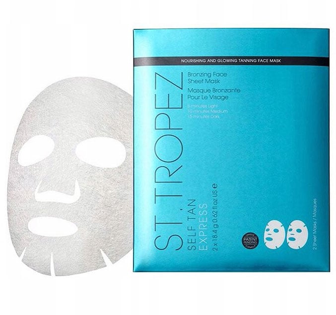 Set cu 2 Masi Autobronzante pentru fata ST TROPEZ Self Tan Express Bronzing Face Sheet Mask, 2 x 18.4 g