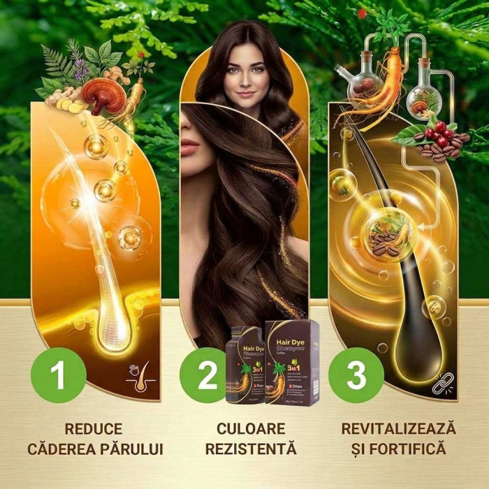 Pachet 10 Șampoane Colorante Șaten Cafea - Acoperire Fire Albe, 10x30ml-big