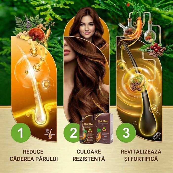 Pachet 10 Șampoane Colorante Șaten Castaniu - Acoperire Fire Albe, 10x30ml-big