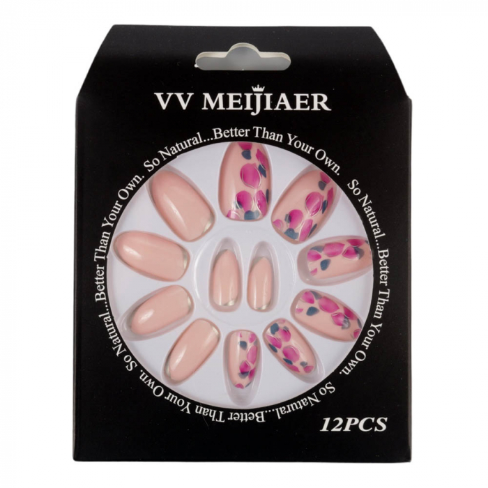 Set 12 Unghii False cu aspect natural, 15 SPRING FLOWERS No brand imagine noua