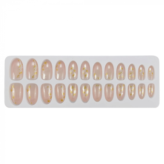 Set 24 Unghii False Tips cu aspect natural, Salon Nails, 01 Desert Rose