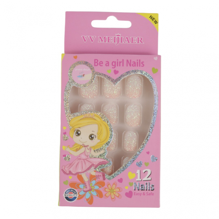 Set 12 Unghii False Pentru Copii, 41 Fulgi de Nea-big
