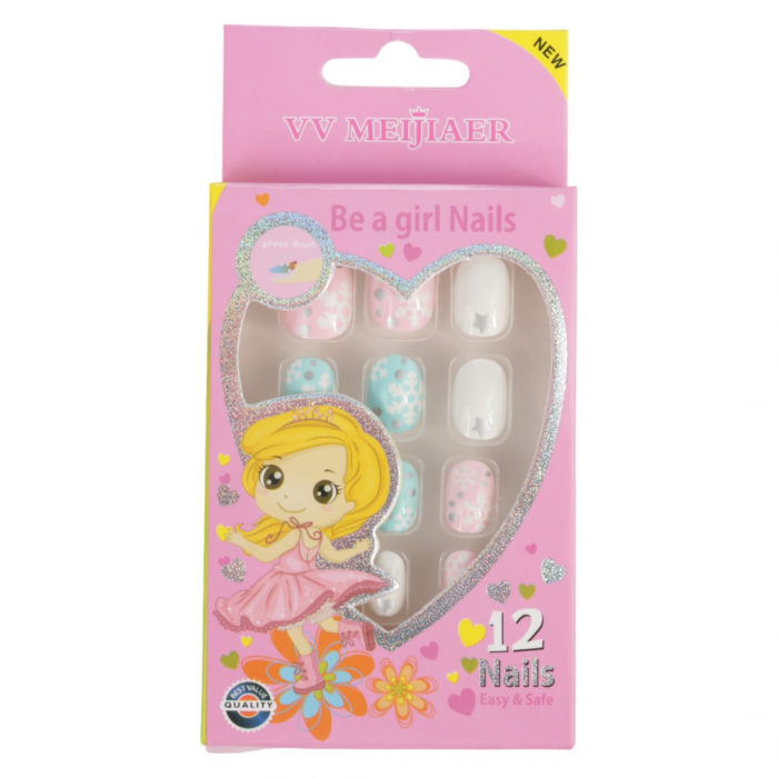 Set 12 Unghii False Pentru Copii, 73 Stele Cazatoare-big