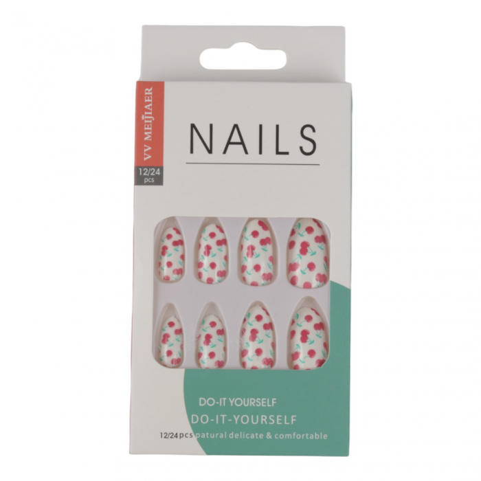 Set 12 Unghii False Premium, 06 Cherry-big
