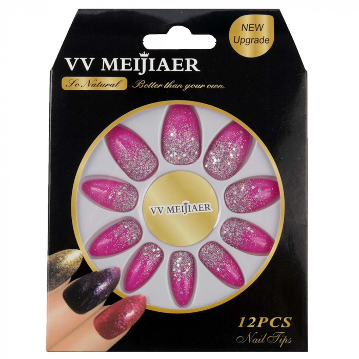 Set 12 Unghii False VV Meijiaer So Natural, 35 Princess Pink