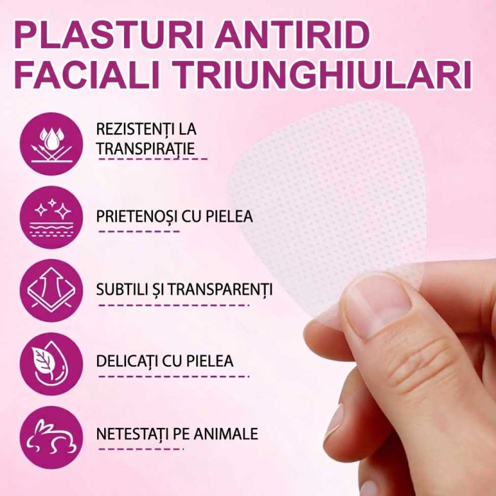 Set 162 Plasturi Antirid Faciali pentru Noapte - Linii de Expresie si Frunte, Reutilizabili-big