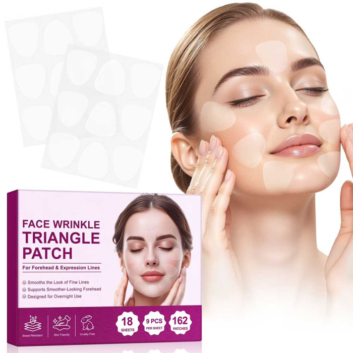 Set 162 Plasturi Antirid Faciali pentru Noapte - Linii de Expresie si Frunte, Reutilizabili-big