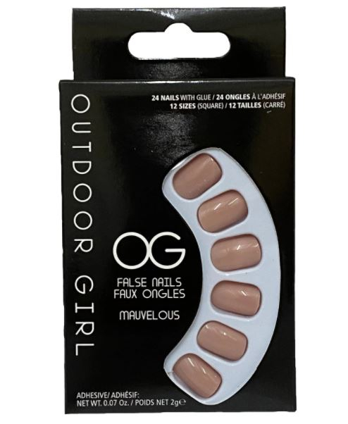 Set 24 Unghii False cu adeziv inclus Outdoor Girl False Nails, Mauvelous