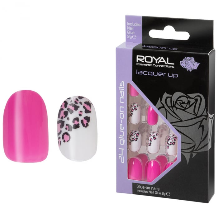 Set 24 Unghii False Royal Glue-on Nail Tips, Lacquer Up, Adeziv Inclus