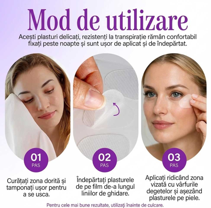 Set 288 Plasturi Antirid Faciali, Reutilizabili, pentru Noapte -  Efect de Netezire si Hidratare-big