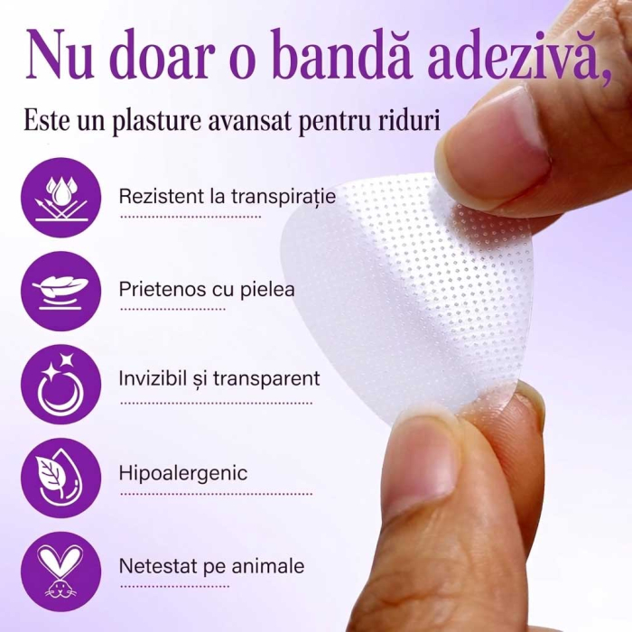 Set 288 Plasturi Antirid Faciali, Reutilizabili, pentru Noapte -  Efect de Netezire si Hidratare-big