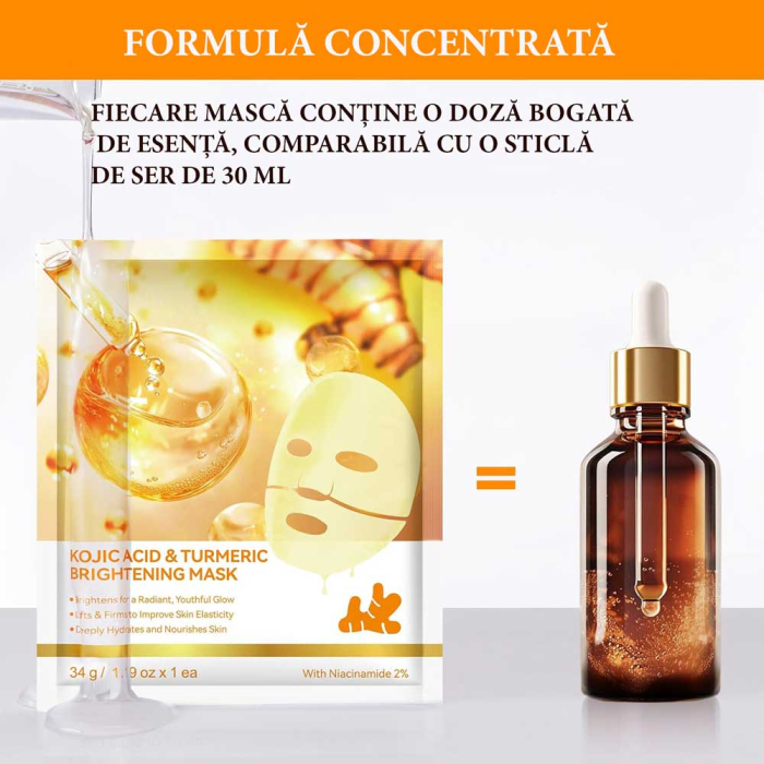 Set 4 Masti Pentru Luminozitate si Estomparea Petelor cu Acid Kojic si Turmeric-big